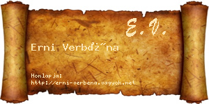 Erni Verbéna névjegykártya